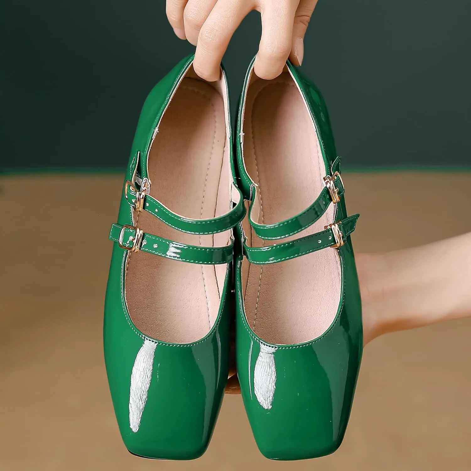 Dear Time Women's Flat Mary Jane Shoes Ankle Strap Round Toe Chinese Style Ballet Flats Casual Walking Shoes