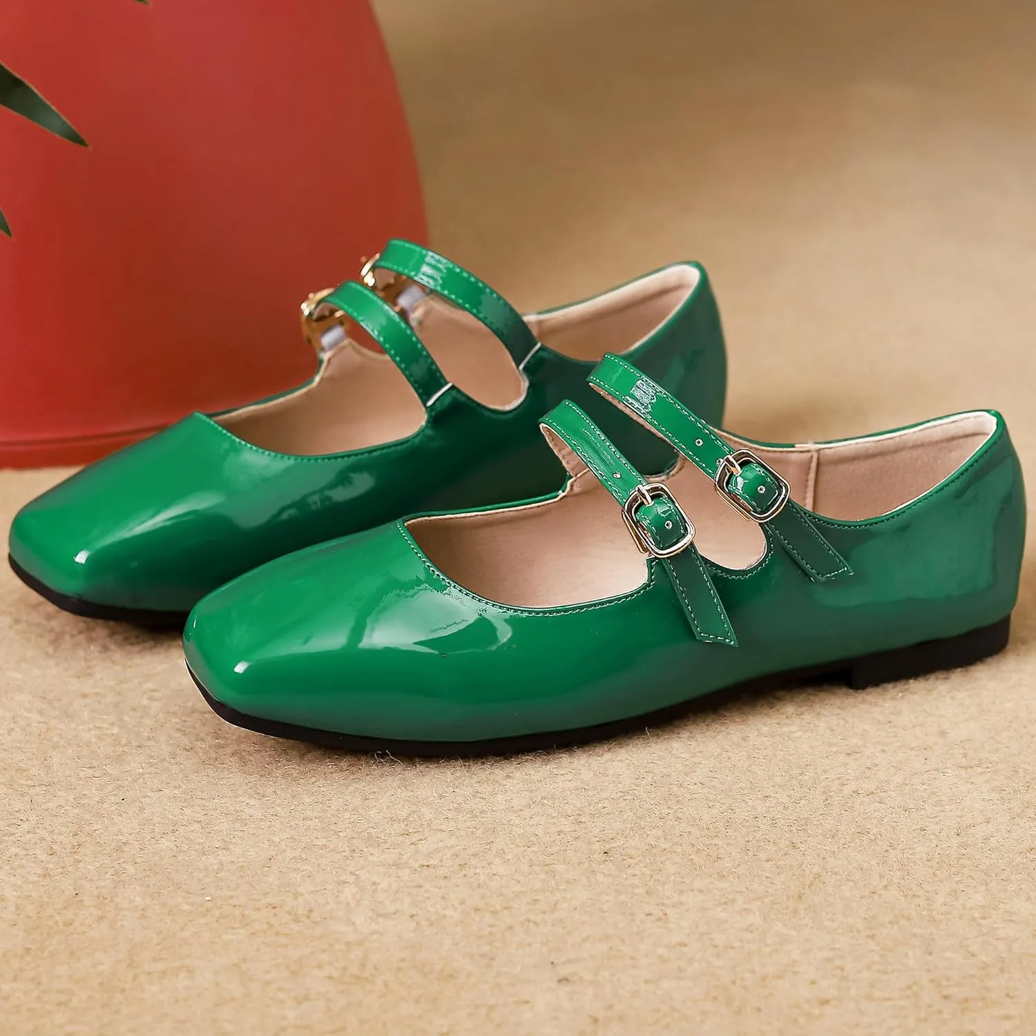 Dear Time Women's Flat Mary Jane Shoes Ankle Strap Round Toe Chinese Style Ballet Flats Casual Walking Shoes