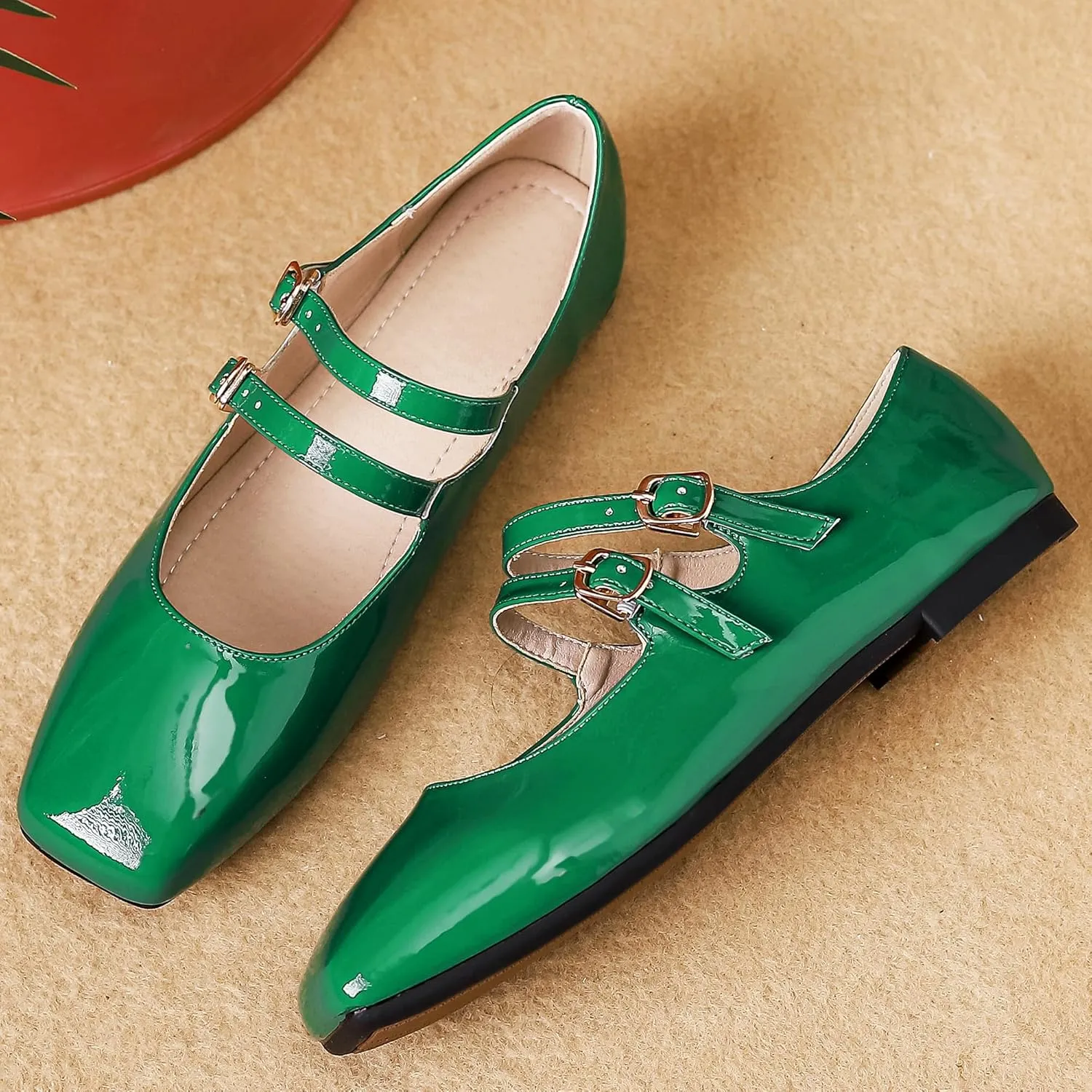 Dear Time Women's Flat Mary Jane Shoes Ankle Strap Round Toe Chinese Style Ballet Flats Casual Walking Shoes