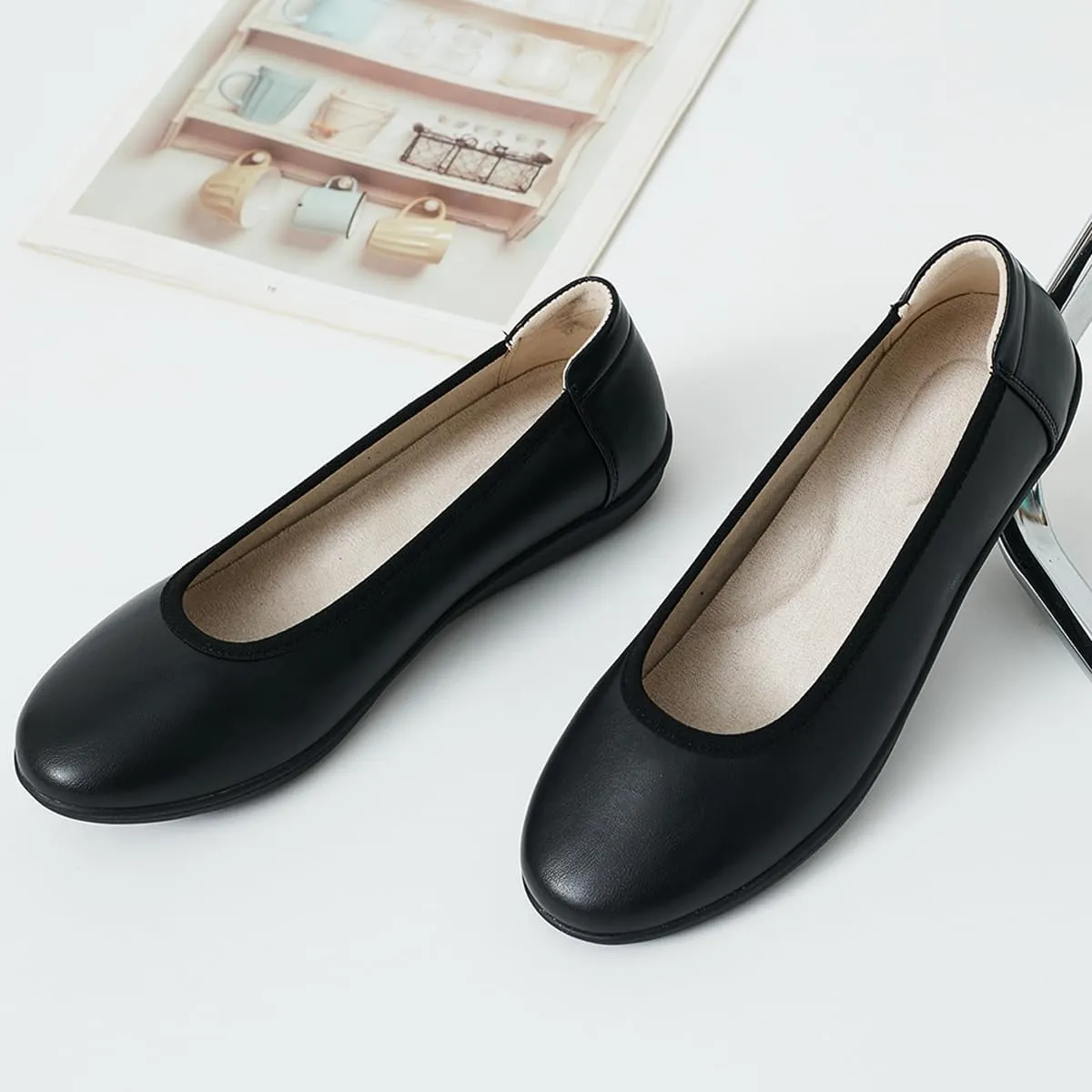 DeYashopin Women's Flats Shoes Non-Slip Ballet Shoes for Dressy Occasions,Walking and Driving Lightweight & Flexible for Comfort