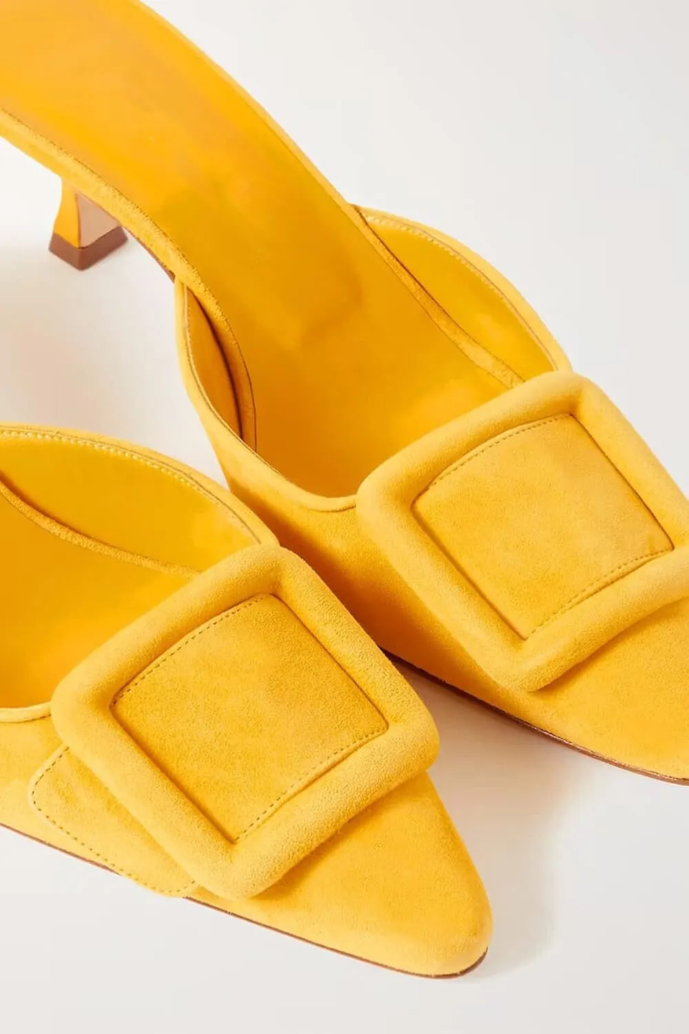 Divanne Heeled Mules for Women, Pointed Toe Slingback Pumps Buckle Kitten Heels Mules Slides Backless Dress Sandals