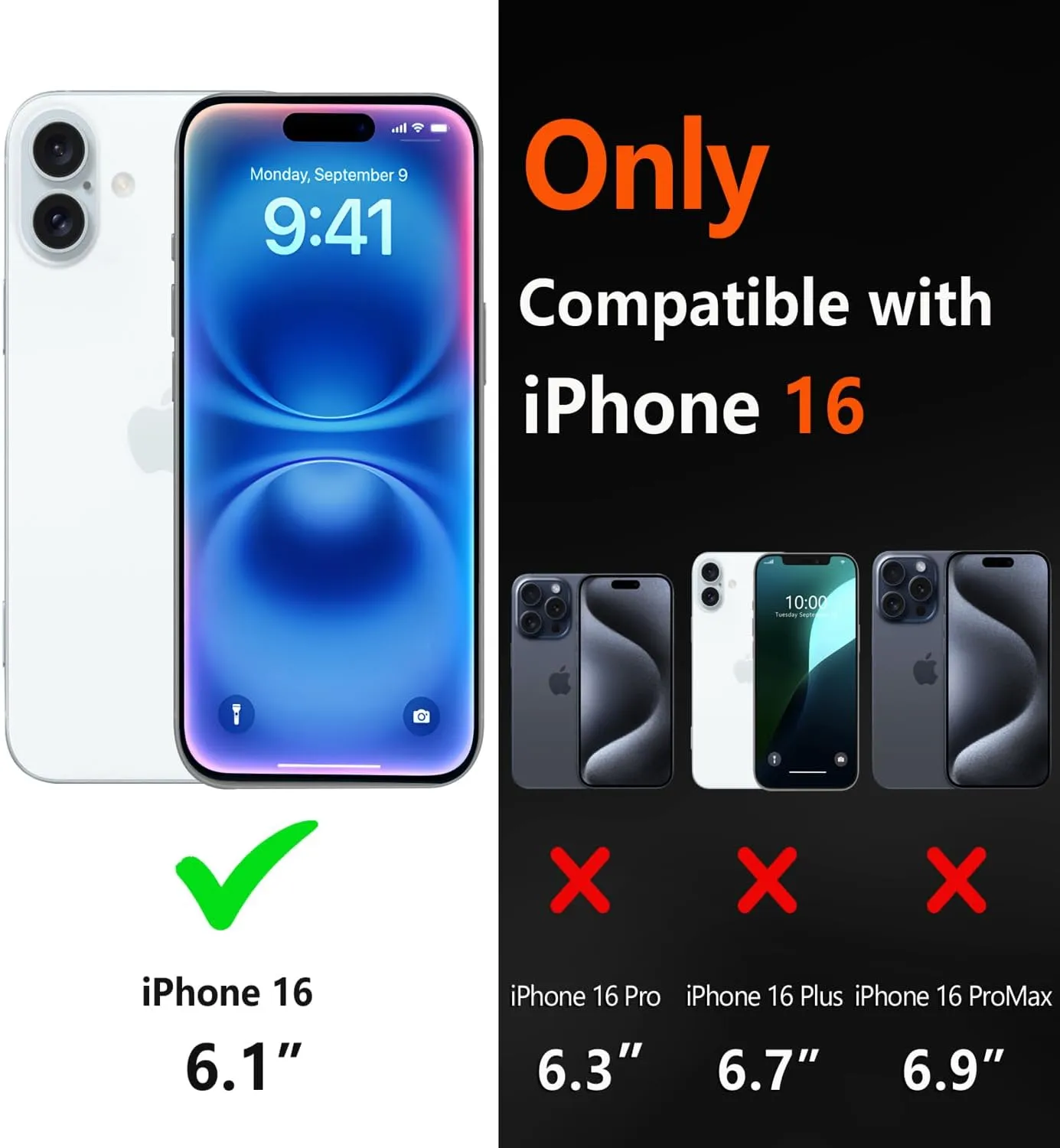 Diverbox for iPhone 16 Case [Shockproof] [Dropproof] [Tempered Glass Screen Protector   Camera Protectors] Heavy Duty Protection Phone Case Cover for Apple iPhone 16 (Glitter Clear)