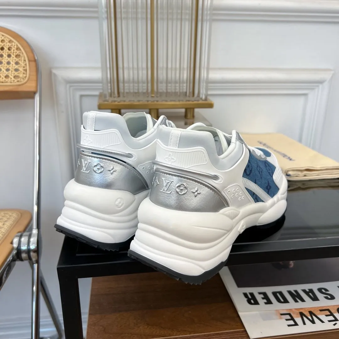 Diverse options RUN Expedited shipping 55 Vuitton Louis GRAY SNEAKER BLUE