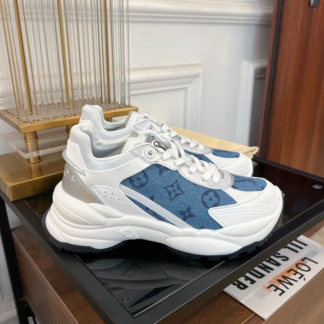 Diverse options RUN Expedited shipping 55 Vuitton Louis GRAY SNEAKER BLUE