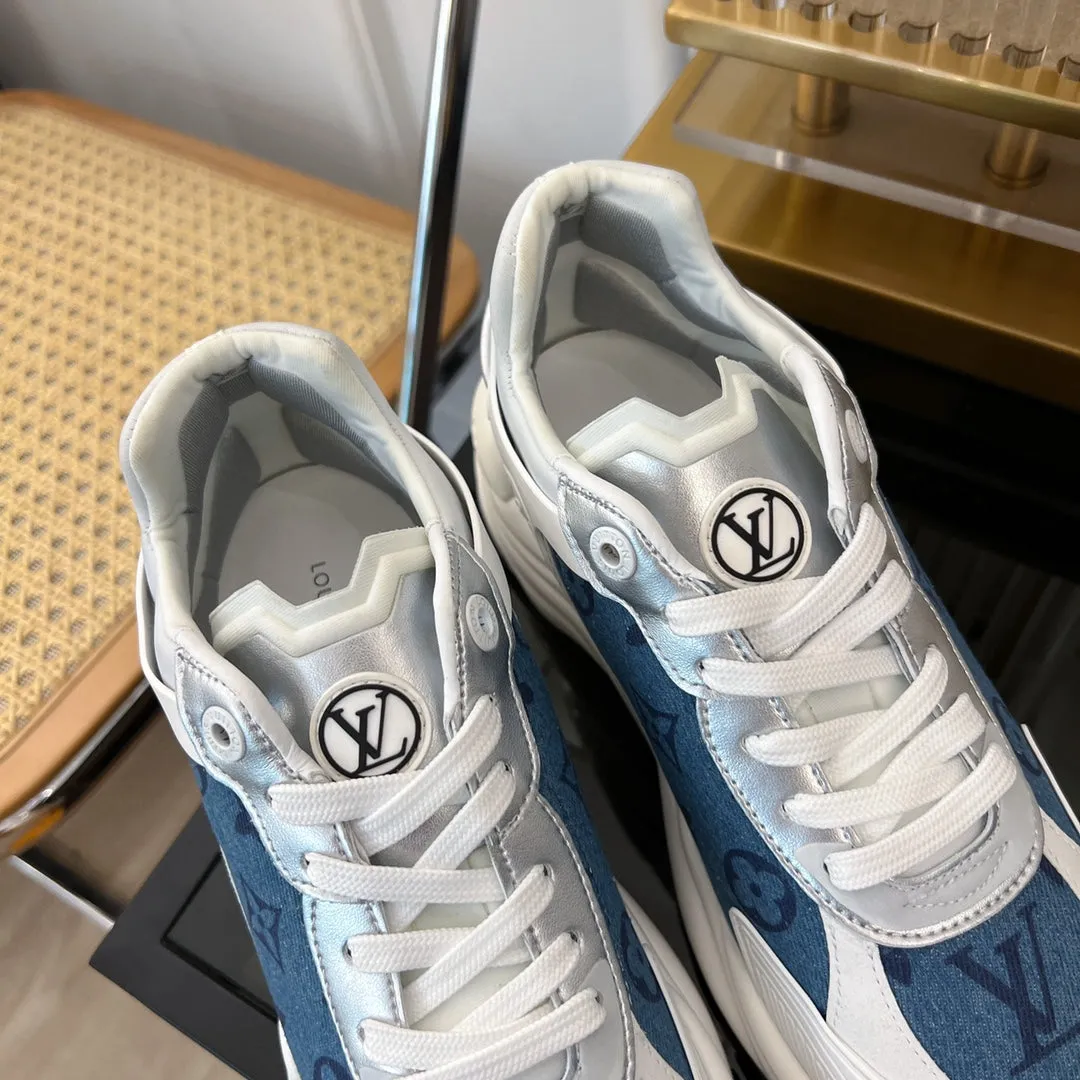 Diverse options RUN Expedited shipping 55 Vuitton Louis GRAY SNEAKER BLUE