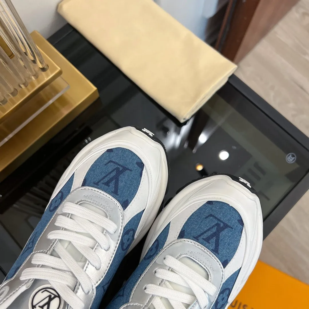 Diverse options RUN Expedited shipping 55 Vuitton Louis GRAY SNEAKER BLUE