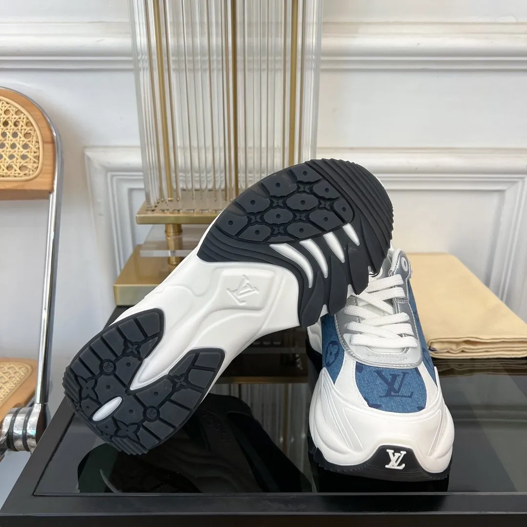 Diverse options RUN Expedited shipping 55 Vuitton Louis GRAY SNEAKER BLUE