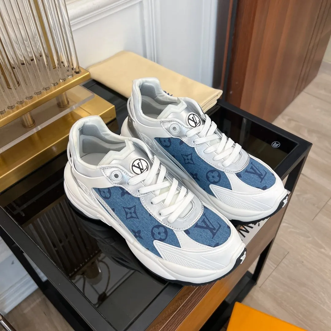 Diverse options RUN Expedited shipping 55 Vuitton Louis GRAY SNEAKER BLUE