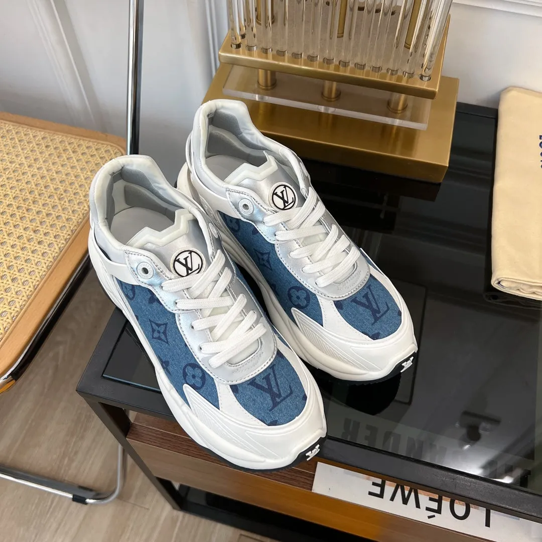Diverse options RUN Expedited shipping 55 Vuitton Louis GRAY SNEAKER BLUE