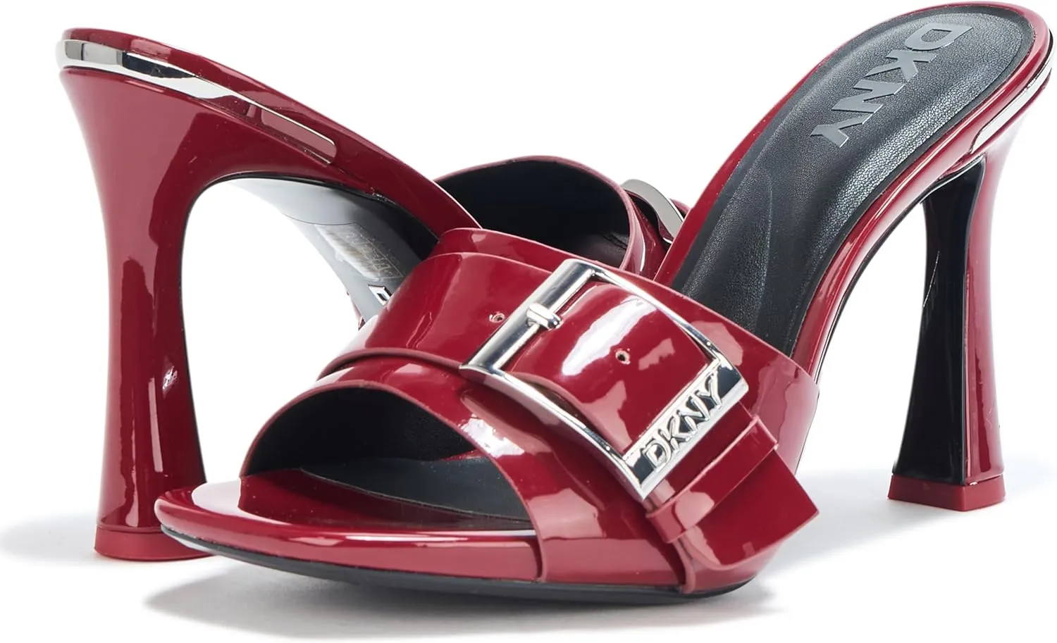 DKNY Women's Clorissa Evening Sandal Mule Heel with Belt Detail Platform