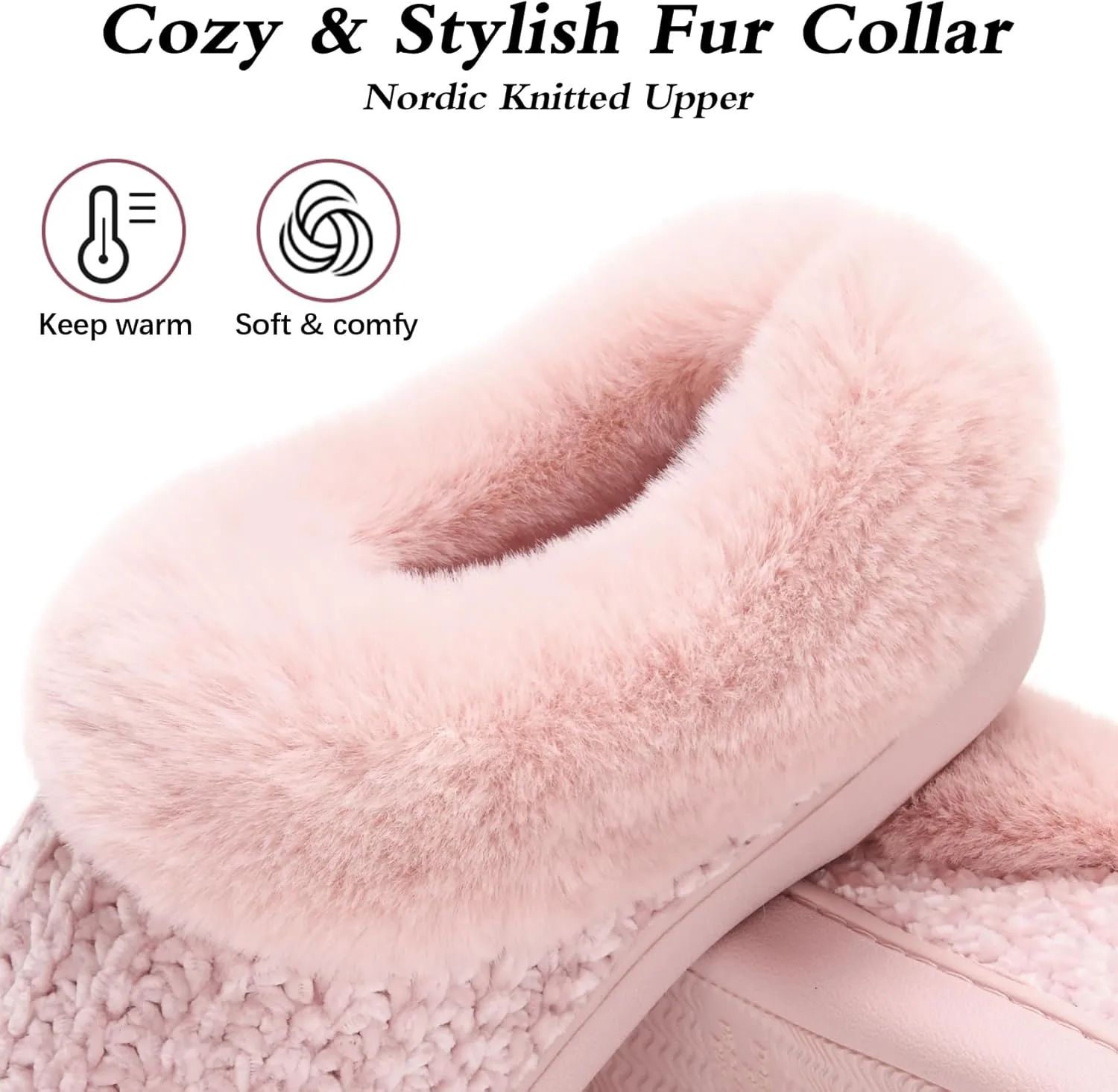 DL Women's Memory Foam Moccasin Slippers Micro Suede with Breathable Faux Fur Lining Slip On House Shoes Micro Indoor & Outdoor