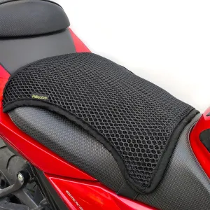 Double-Layer Motorcycle Cool Seat Cover, Universal Breathable Motorbike Mesh Seat Cushion pad, Airflow Non-Slip Motorcycle Saddle Sun Protection Cover