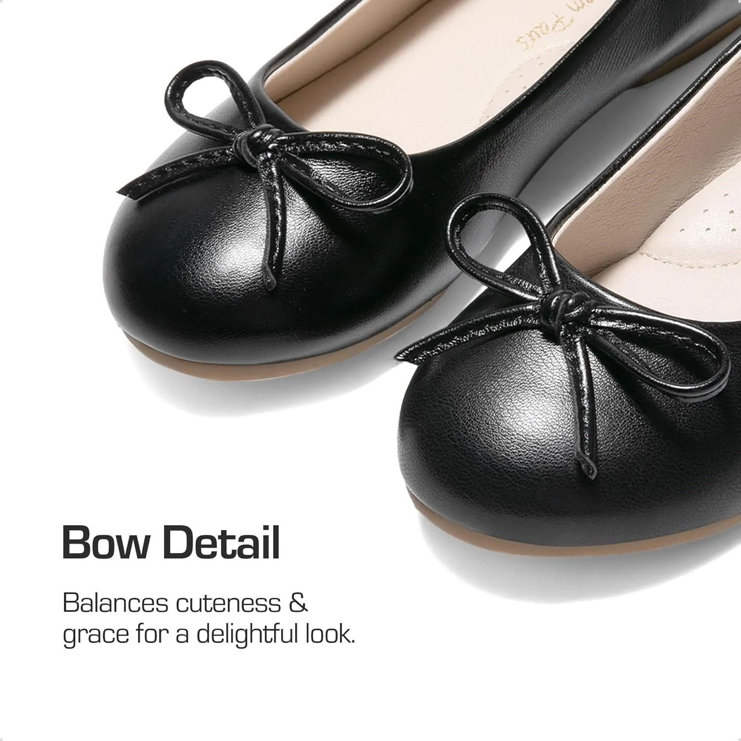 DREAM PAIRS Girls Dress Shoes Ballet Flats Slip-on Fashion Bow Flower Girl Shoes for Wedding, School, Party, Birthday