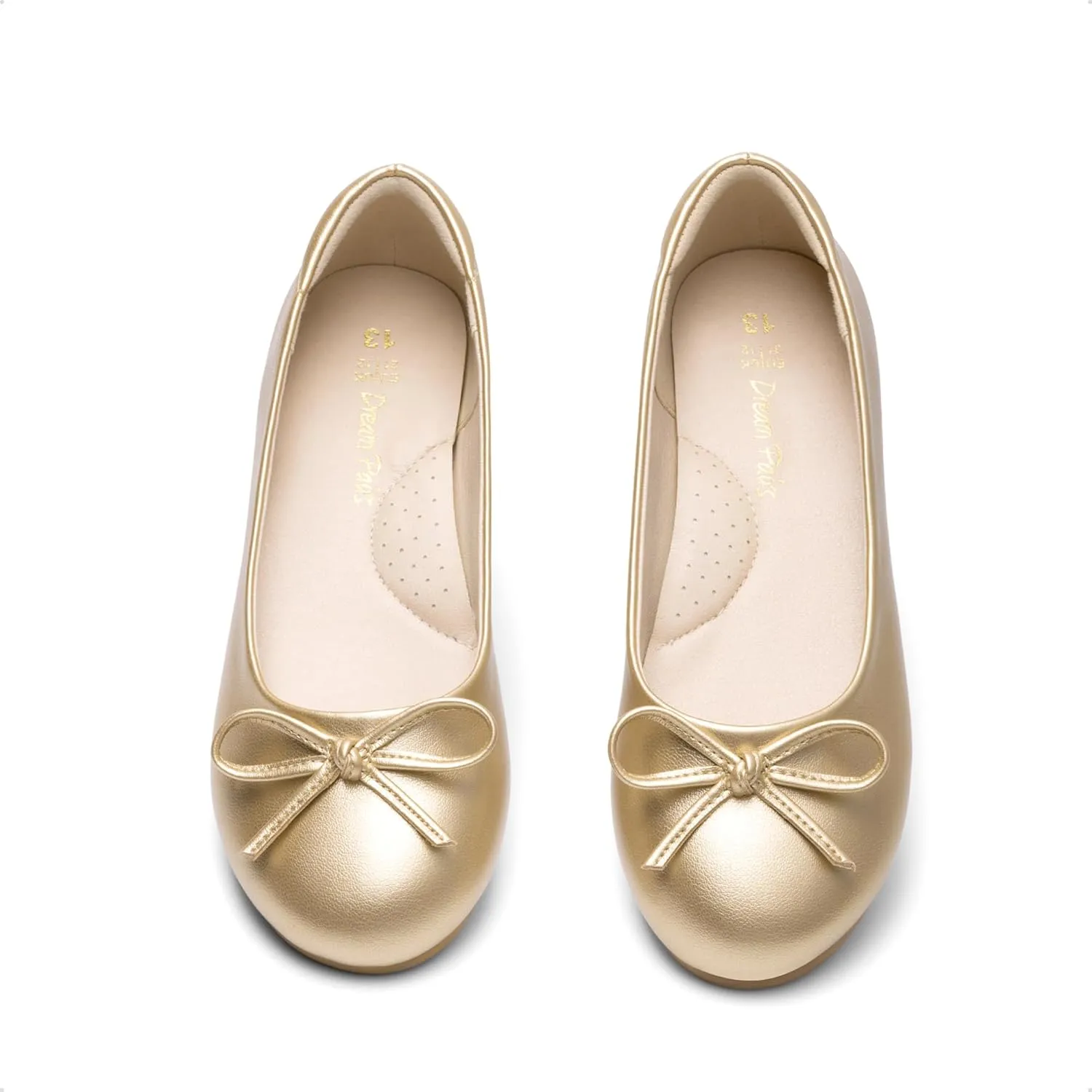 DREAM PAIRS Girls Dress Shoes Ballet Flats Slip-on Fashion Bow Flower Girl Shoes for Wedding, School, Party, Birthday
