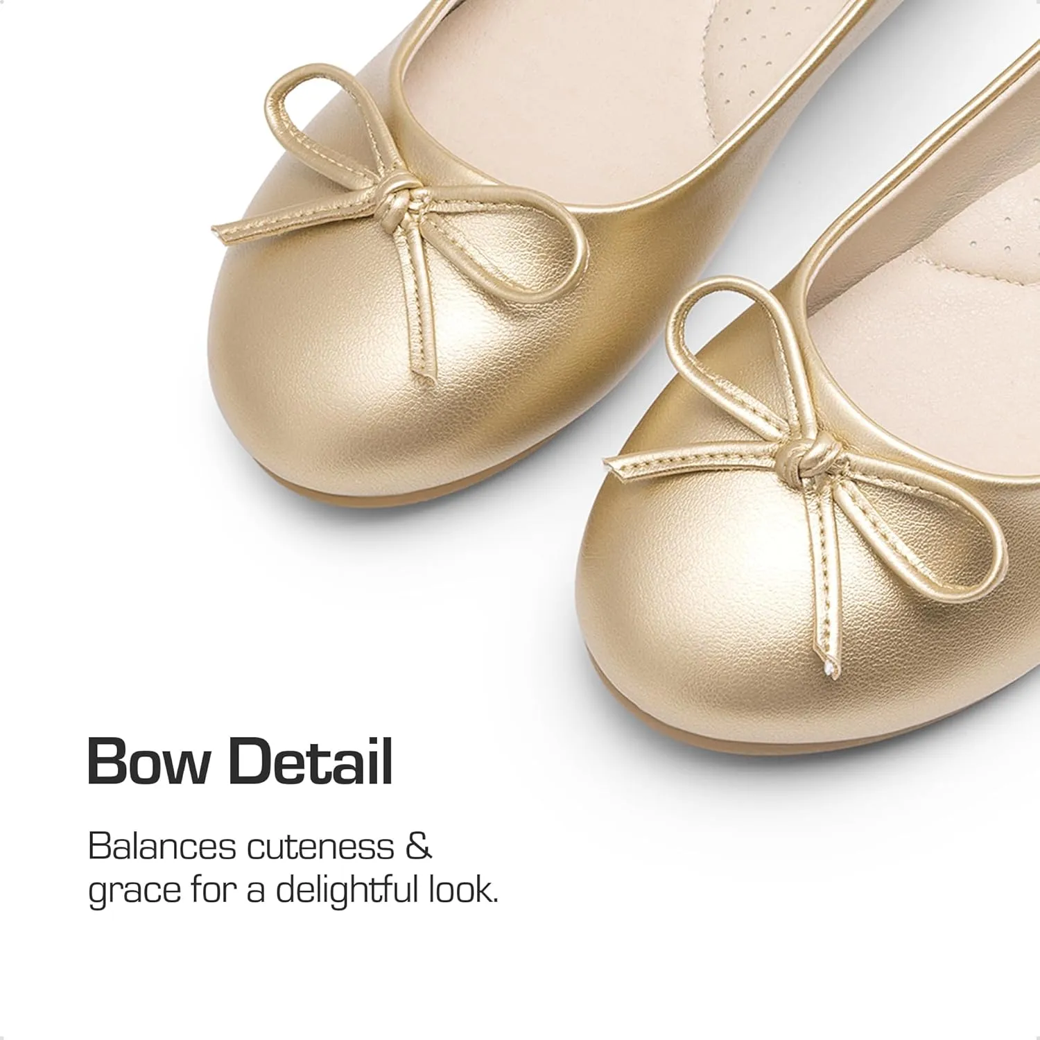 DREAM PAIRS Girls Dress Shoes Ballet Flats Slip-on Fashion Bow Flower Girl Shoes for Wedding, School, Party, Birthday