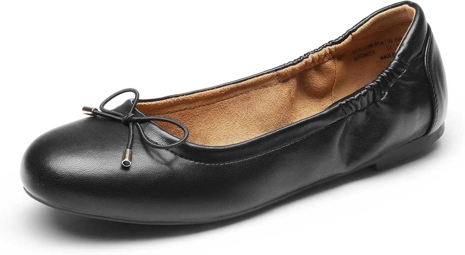 DREAM PAIRS Women's Ballet Flats, Foldable Round Toe Dress Shoes, Comfortable Slip On Work Flat Shoes with Bowknot