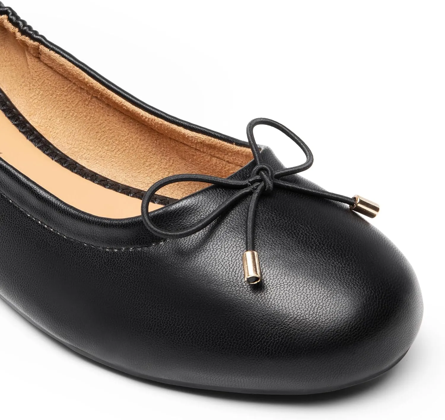 DREAM PAIRS Women's Ballet Flats, Foldable Round Toe Dress Shoes, Comfortable Slip On Work Flat Shoes with Bowknot