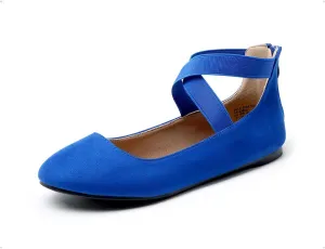 DREAM PAIRS Women's Comfortable Fashion Elastic Ankle Straps Flats Shoes