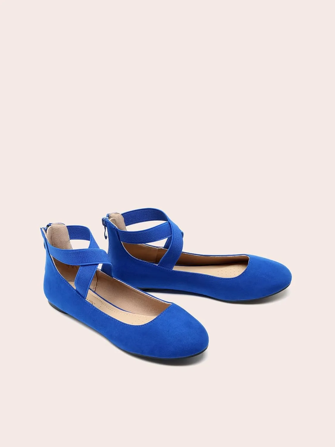 DREAM PAIRS Women's Comfortable Fashion Elastic Ankle Straps Flats Shoes