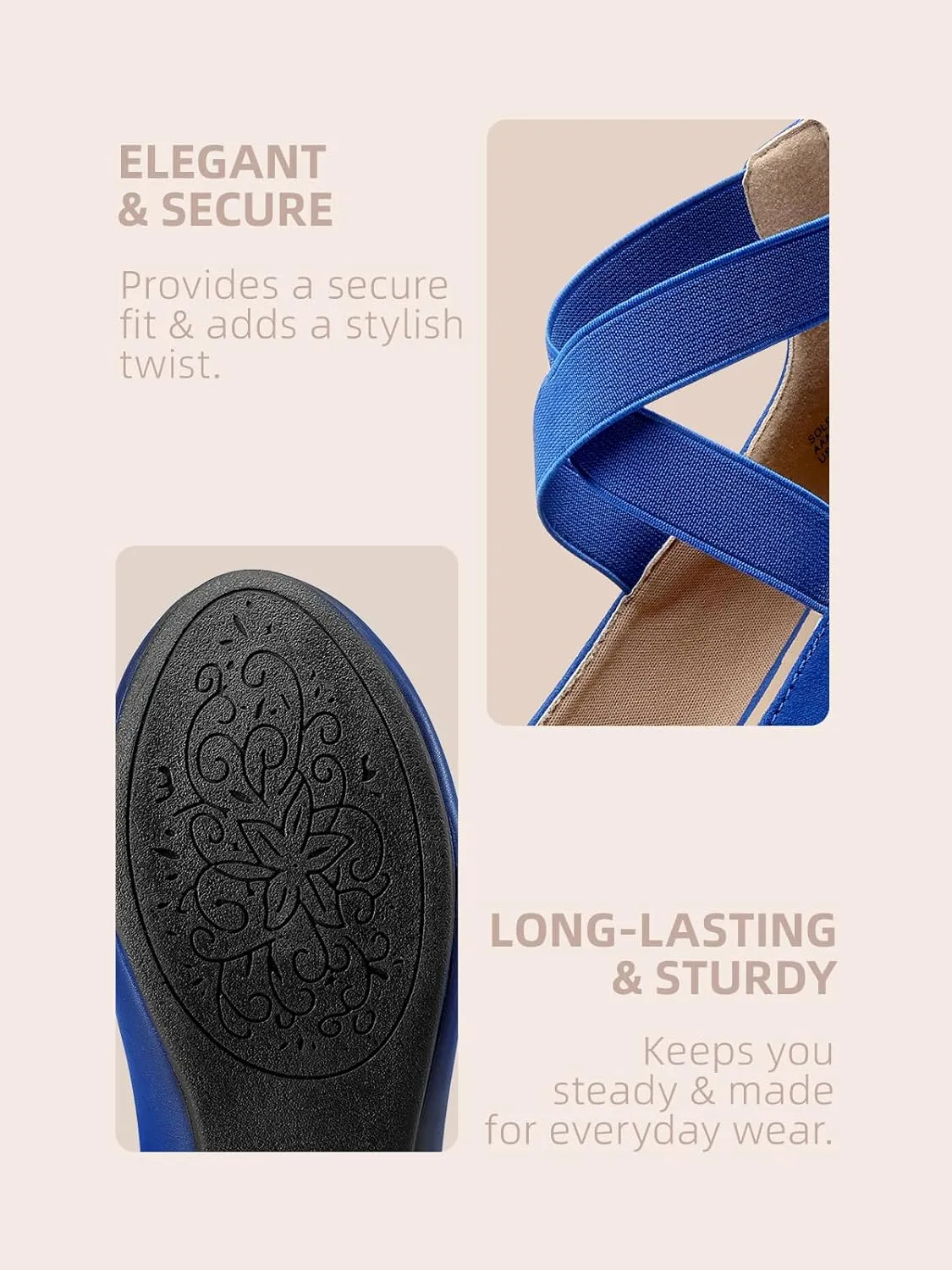 DREAM PAIRS Women's Comfortable Fashion Elastic Ankle Straps Flats Shoes