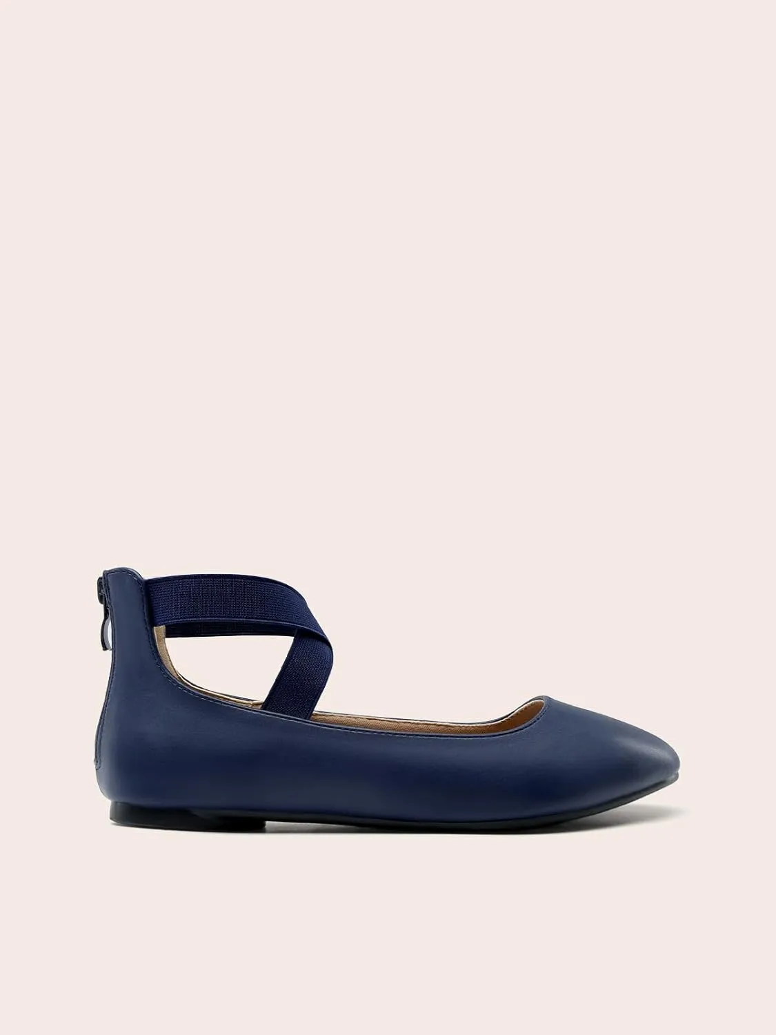 DREAM PAIRS Women's Comfortable Fashion Elastic Ankle Straps Flats Shoes