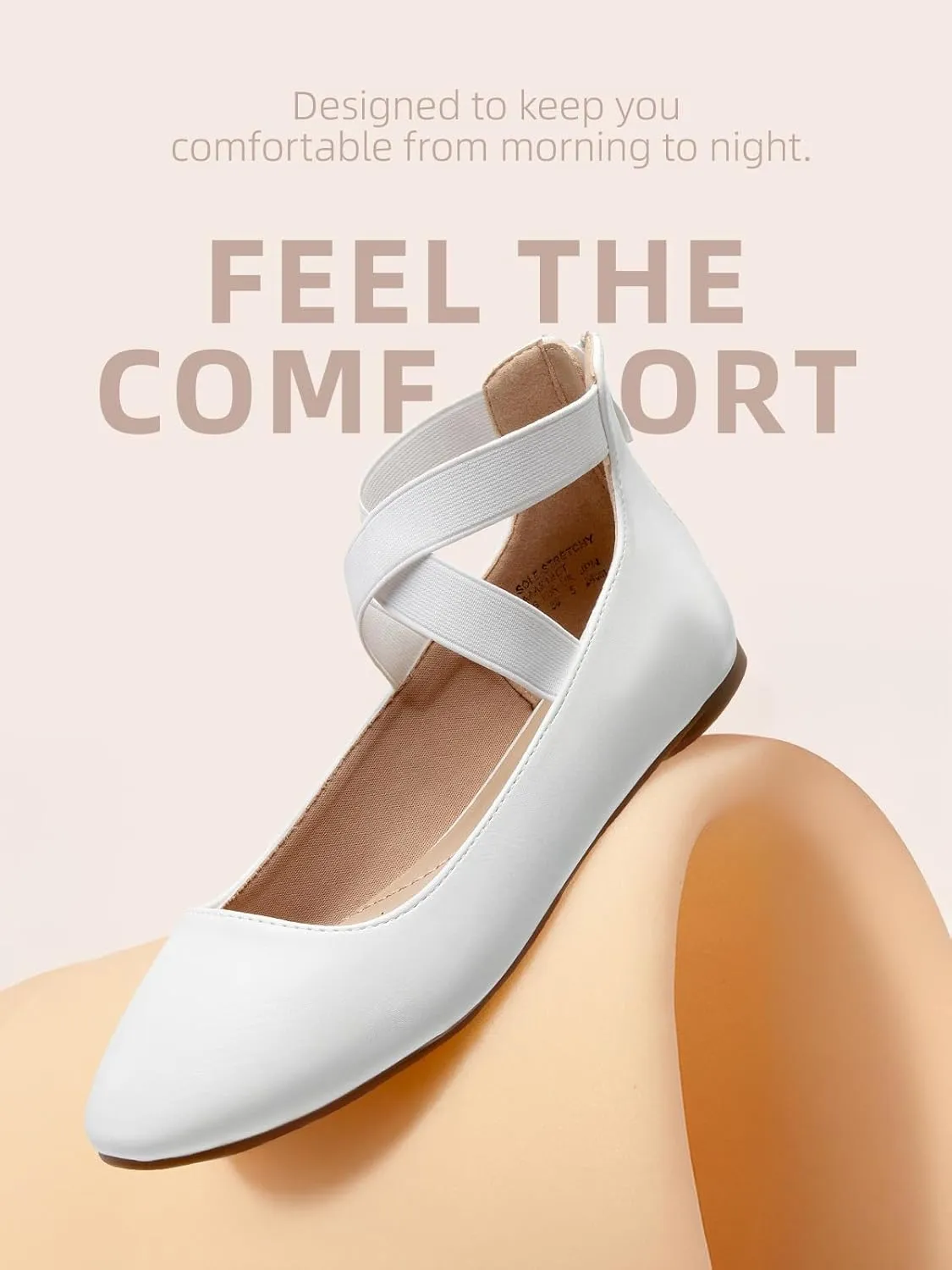 DREAM PAIRS Women's Comfortable Fashion Elastic Ankle Straps Flats Shoes