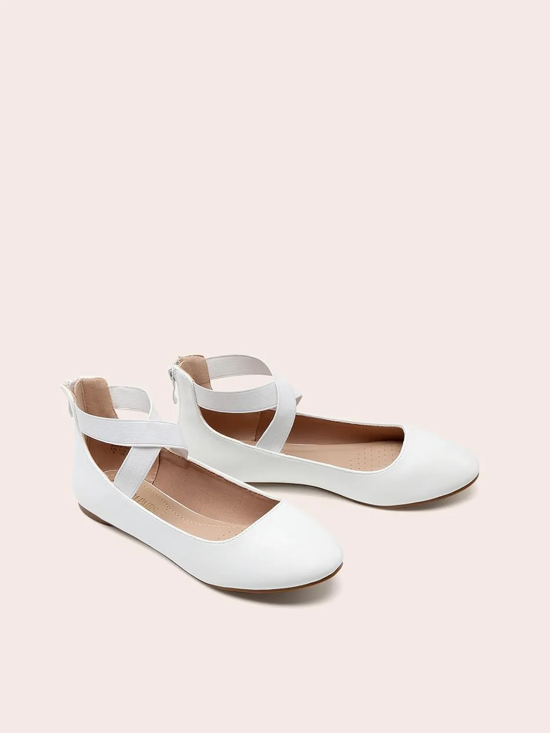 DREAM PAIRS Women's Comfortable Fashion Elastic Ankle Straps Flats Shoes