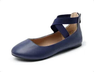 DREAM PAIRS Women's Comfortable Fashion Elastic Ankle Straps Flats Shoes
