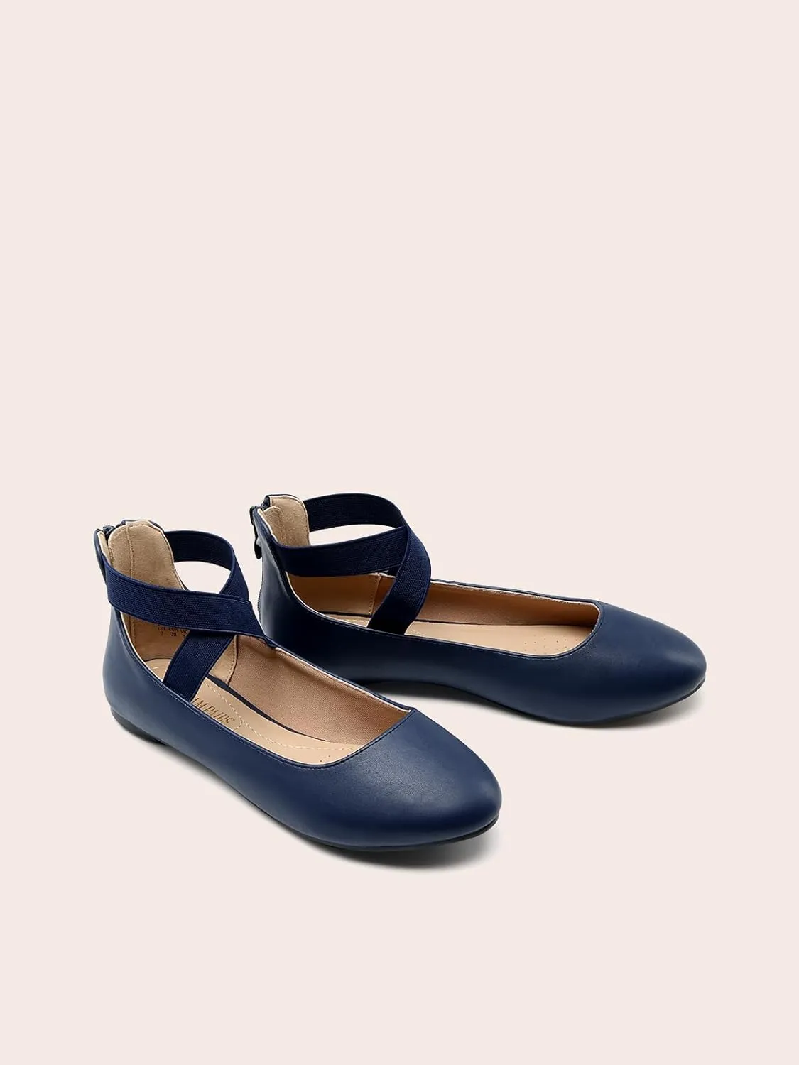 DREAM PAIRS Women's Comfortable Fashion Elastic Ankle Straps Flats Shoes