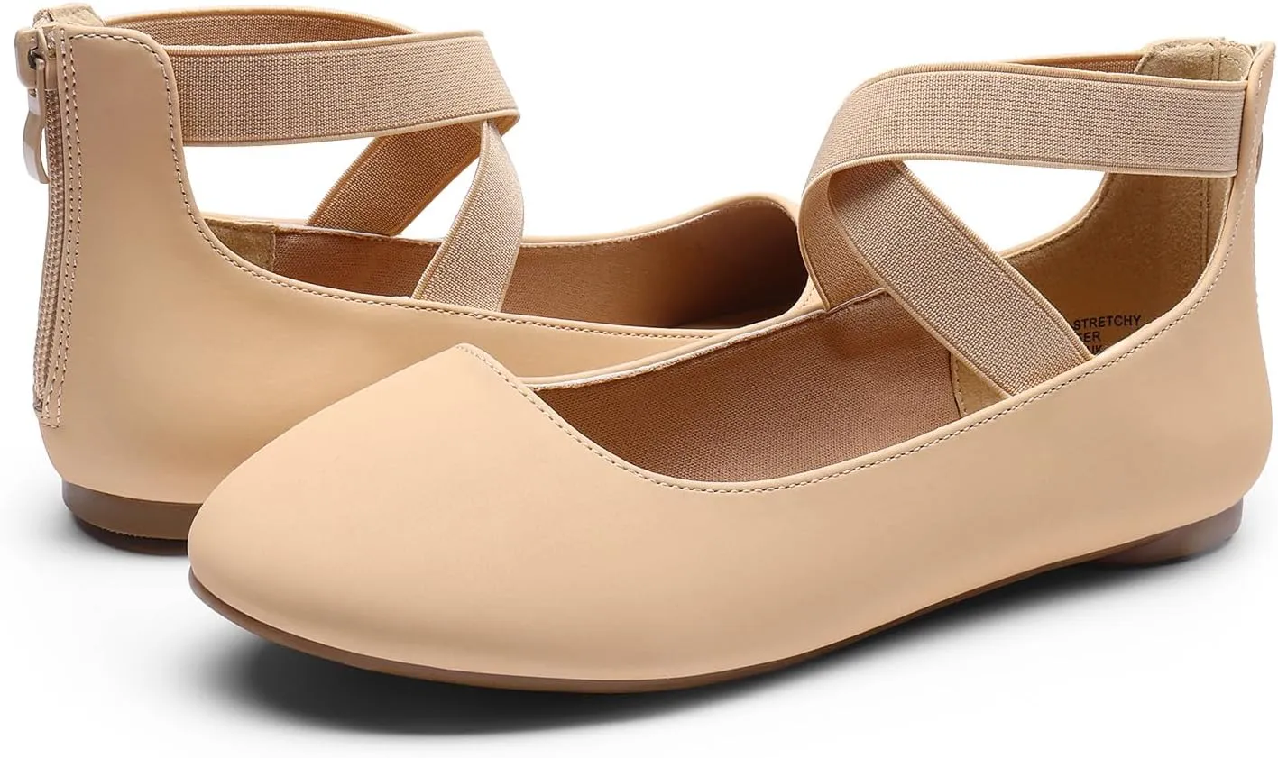 DREAM PAIRS Women's Comfortable Fashion Elastic Ankle Straps Flats Shoes