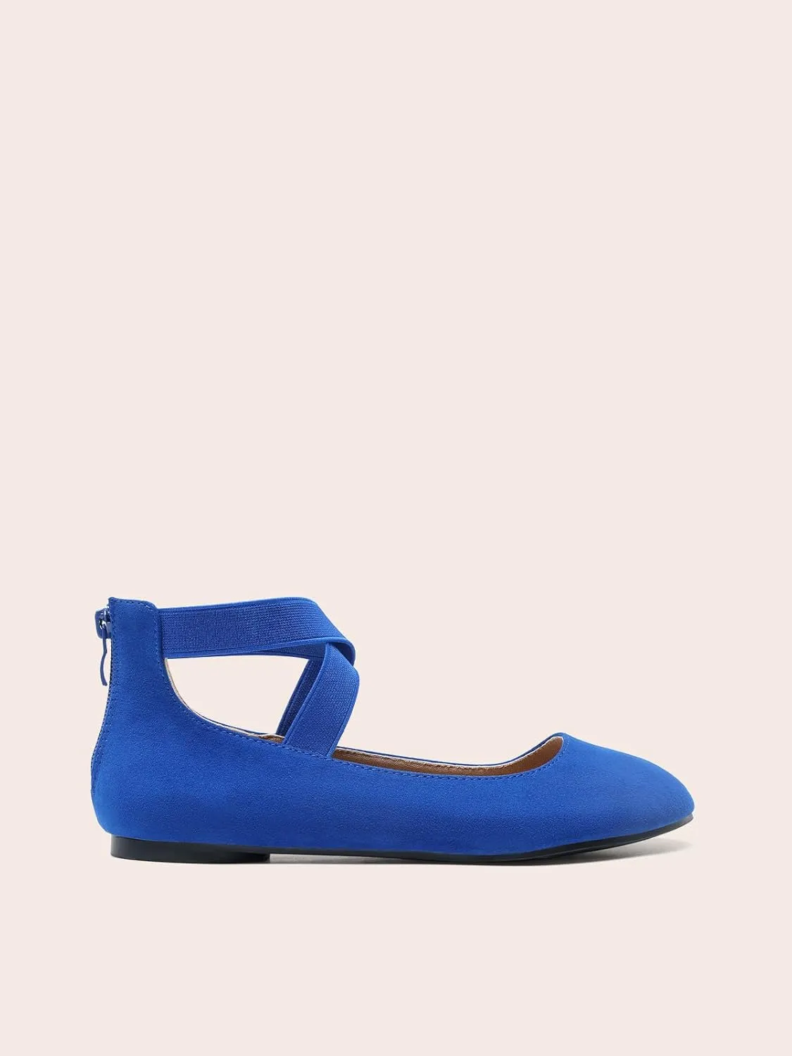 DREAM PAIRS Women's Comfortable Fashion Elastic Ankle Straps Flats Shoes