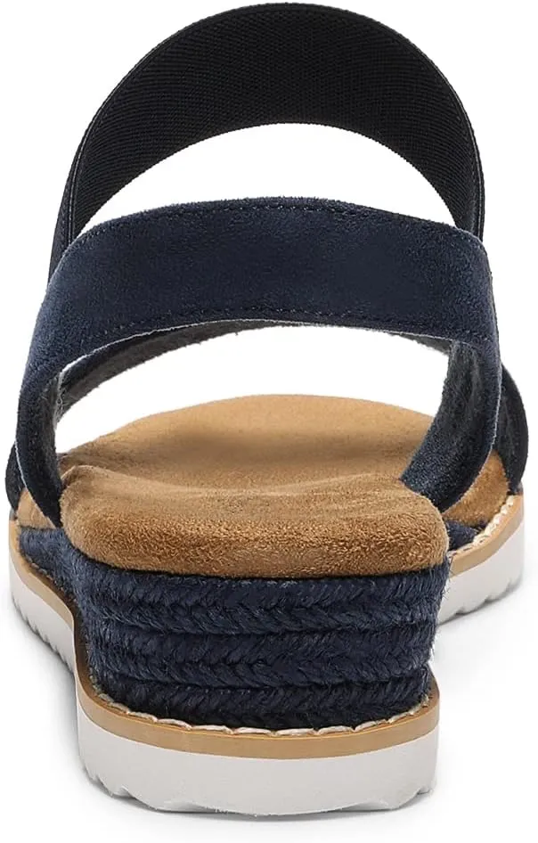 DREAM PAIRS Womens Espadrilles Ankle Stretch Elastic Strap Open Toe Wedges Flats Sandals