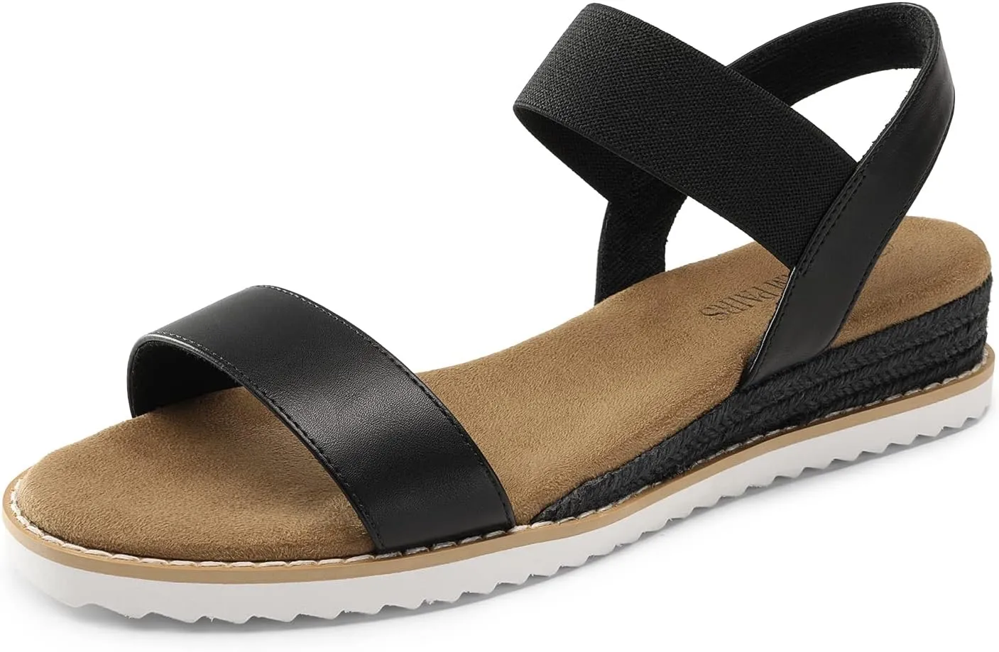 DREAM PAIRS Womens Espadrilles Ankle Stretch Elastic Strap Open Toe Wedges Flats Sandals