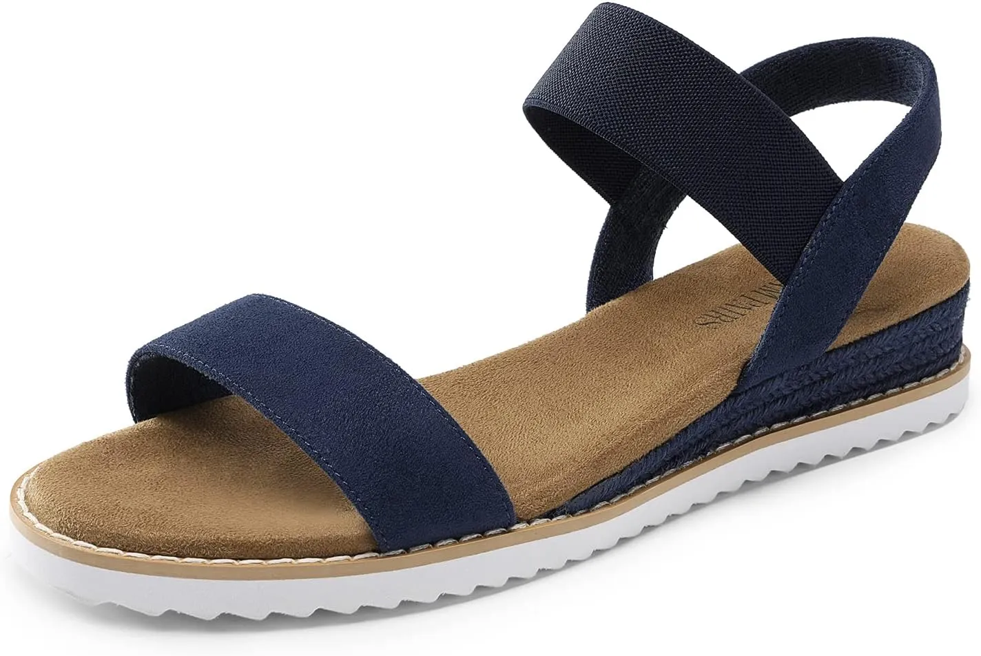 DREAM PAIRS Womens Espadrilles Ankle Stretch Elastic Strap Open Toe Wedges Flats Sandals