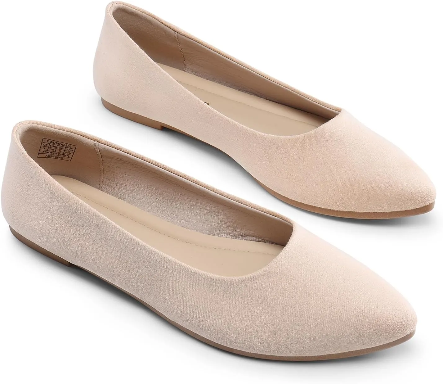 DREAM PAIRS Women’s Flats Comfortable Slip On Business Work Office Casual Suede Ballet Flats Pointed Toe Dress Shoes