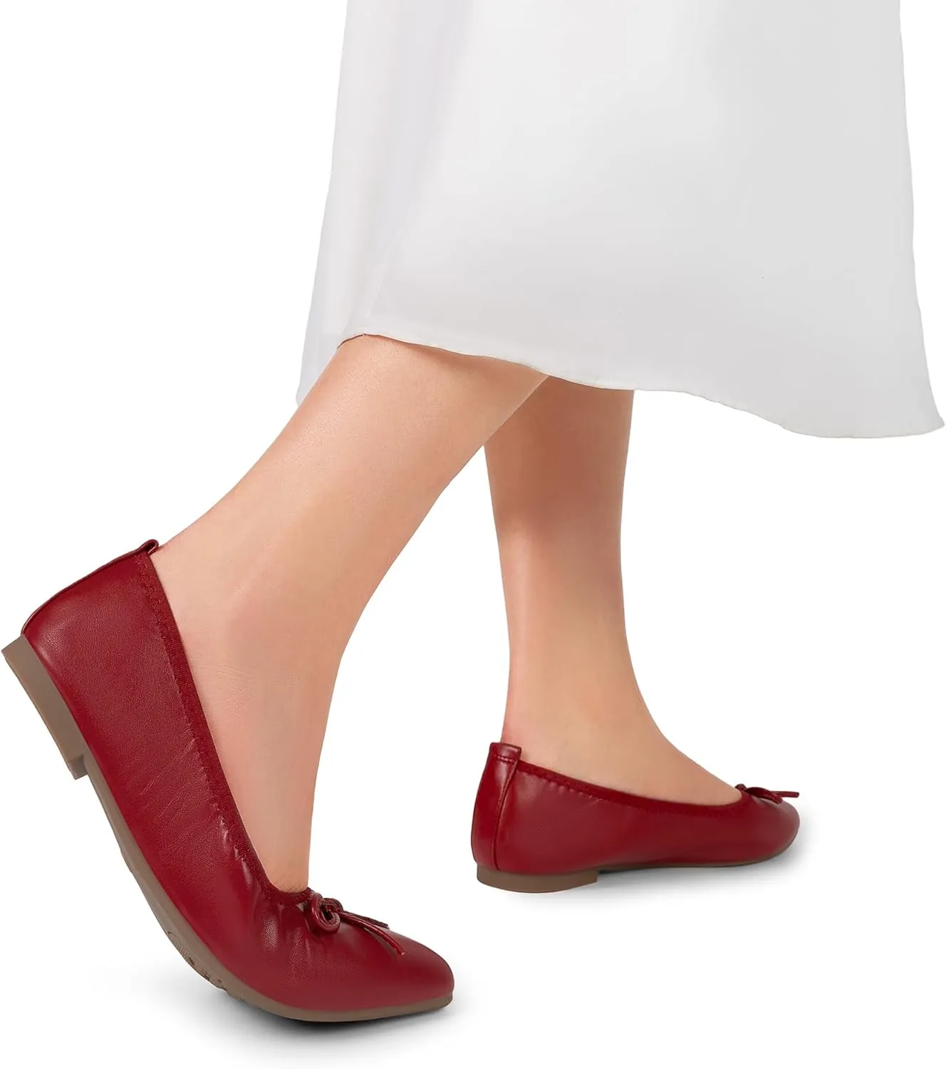 DREAM PAIRS Women's Foldable Flats Shoes Pointed Toe Ballet Flats Bowknot Comfort Slip on Dress Shoes