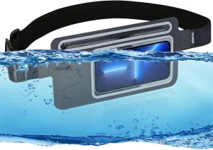 Dry Bags Waterproof Fanny Pack Women for Swimming Kayaking Men Running Belt Bag Beach Boating Rafting Water Sports Travel Kids Cell Phone Pouch, Small Waist Bag, Slim Hiking Waist Pack Black