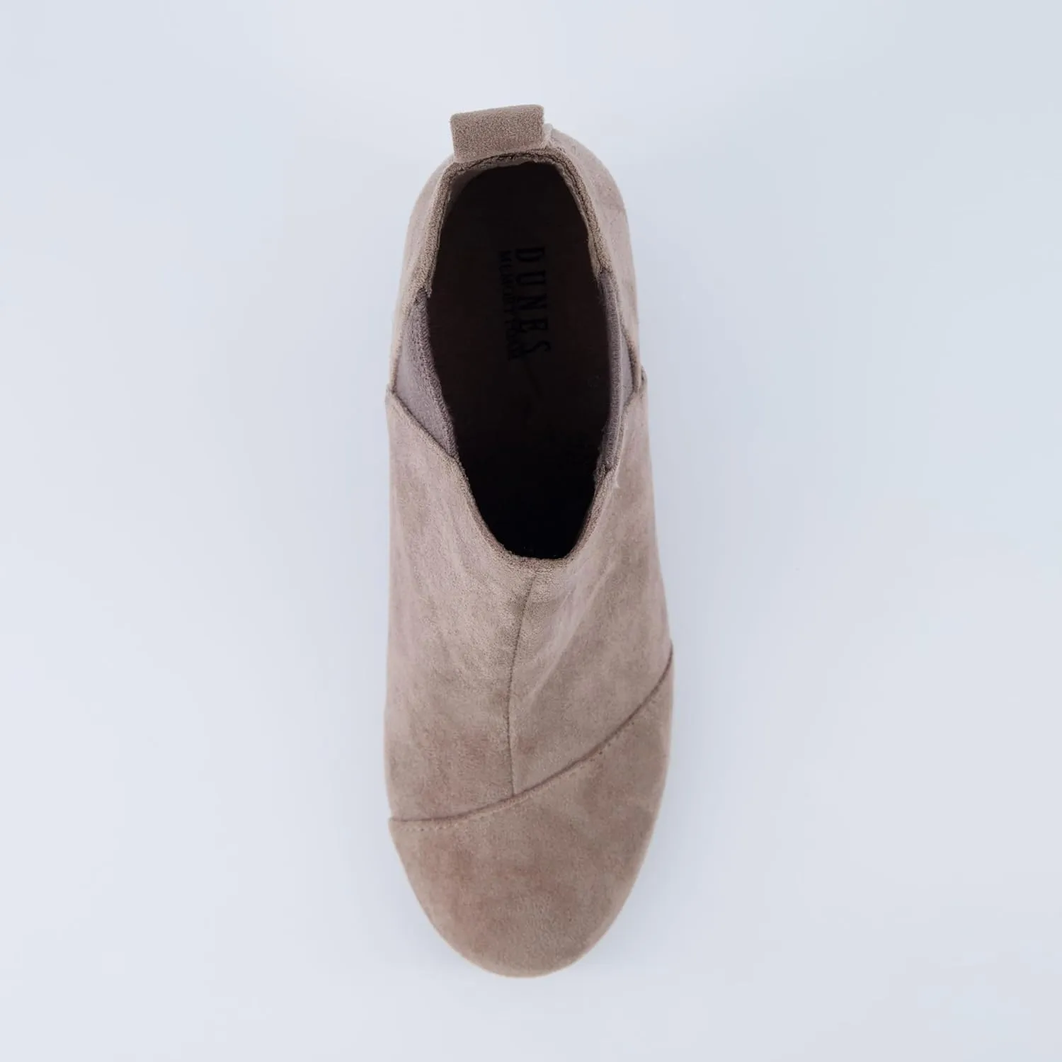 Dunes Women's Zoey Wedge Bootie, Soft Vegan Suede, Easy Slip-On Design, Memory Foam, Wide Widths Available
