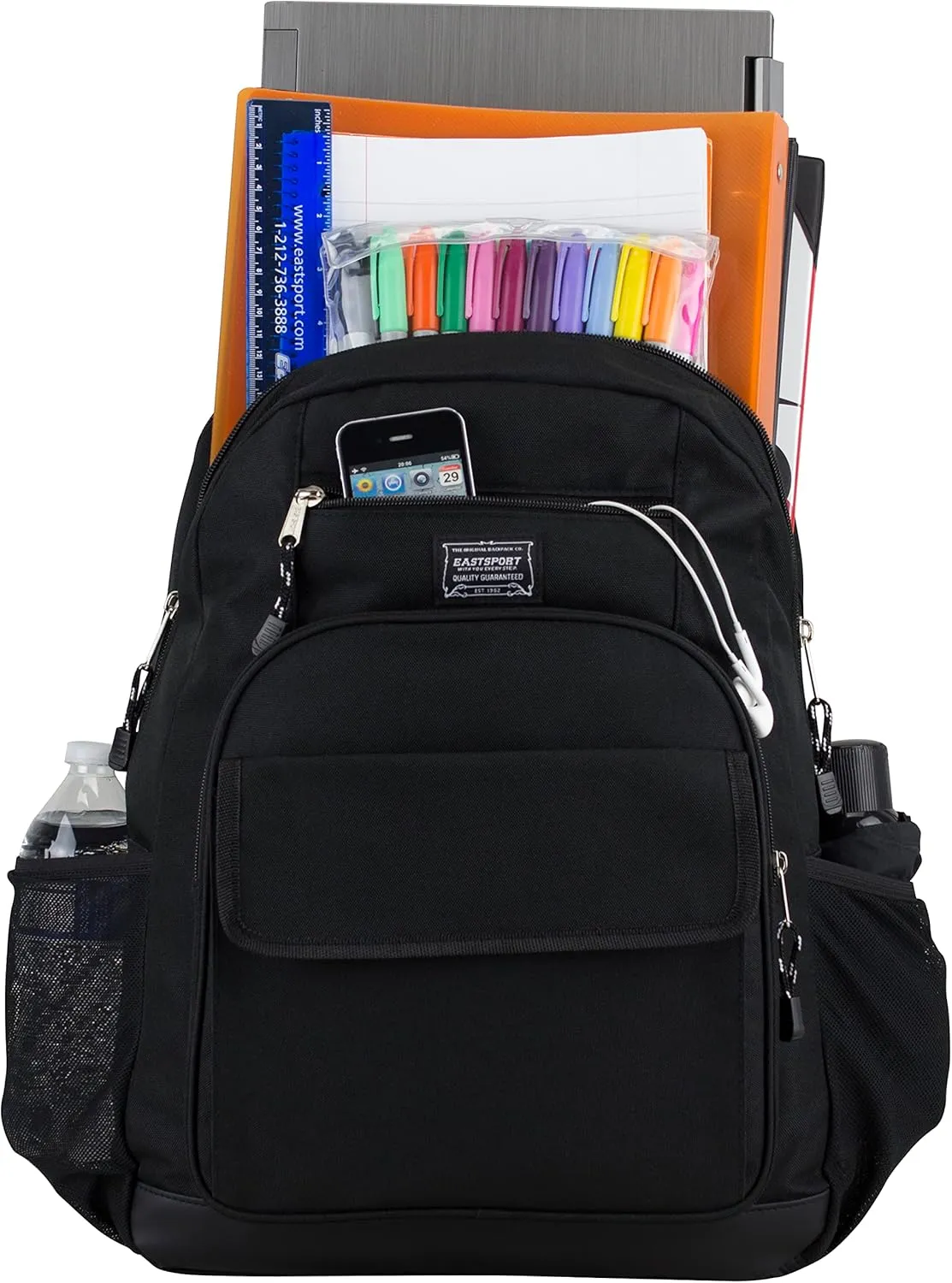 Eastsport Travel Luggage Carry On Weekender Backpack Daypack Large Tech Laptop Bag for Work, Gym, Hiking, Black
