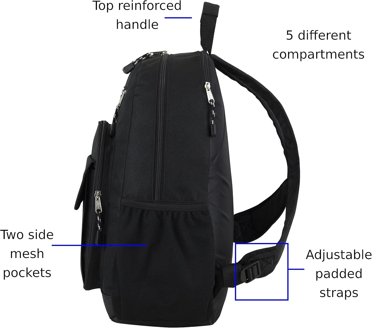 Eastsport Travel Luggage Carry On Weekender Backpack Daypack Large Tech Laptop Bag for Work, Gym, Hiking, Black