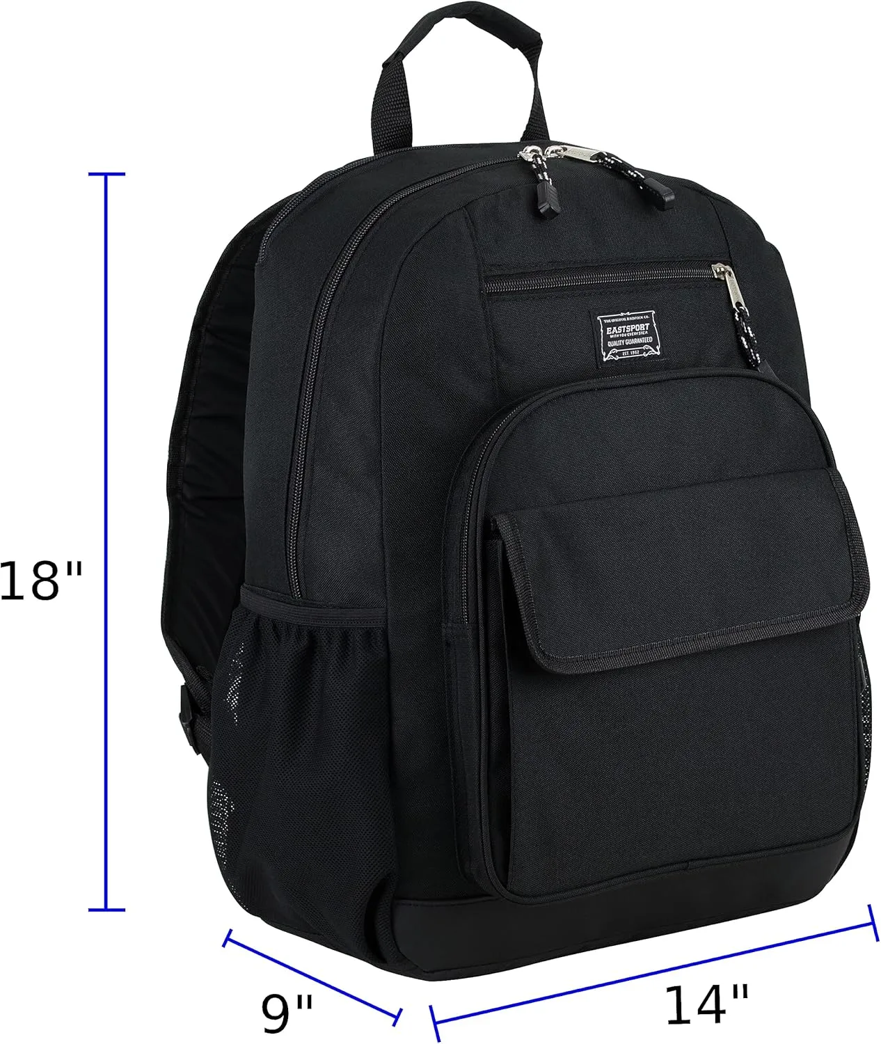 Eastsport Travel Luggage Carry On Weekender Backpack Daypack Large Tech Laptop Bag for Work, Gym, Hiking, Black