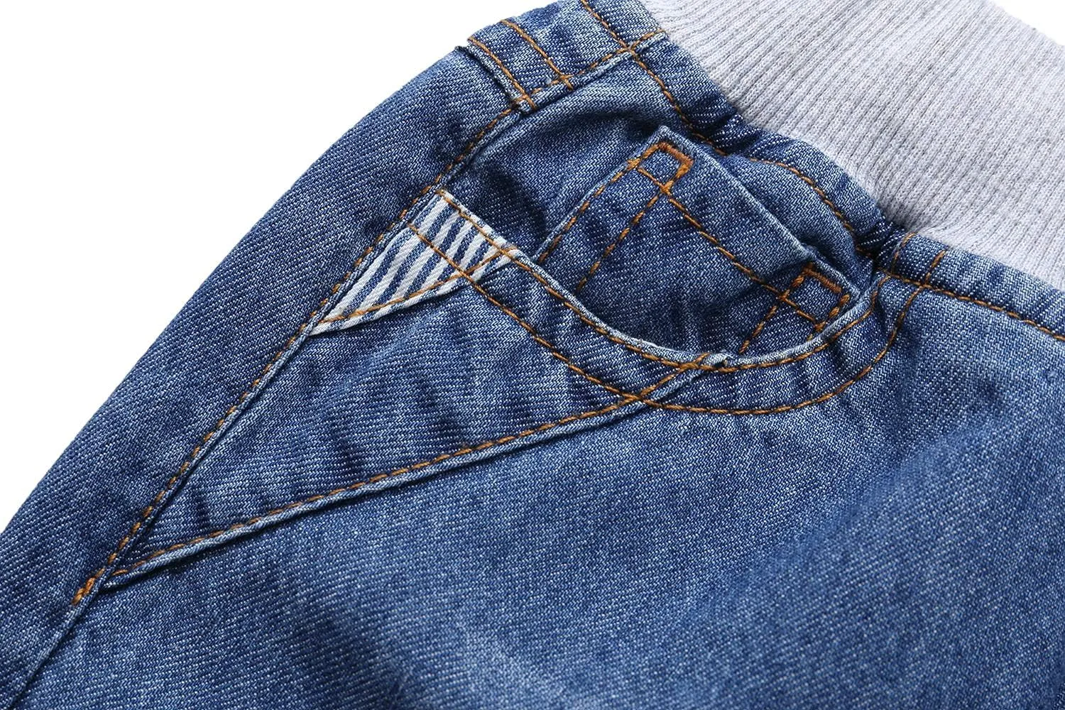 Echiondon Boy Jean Shorts Stretch Denim Shorts Pull on Elastic Shorts