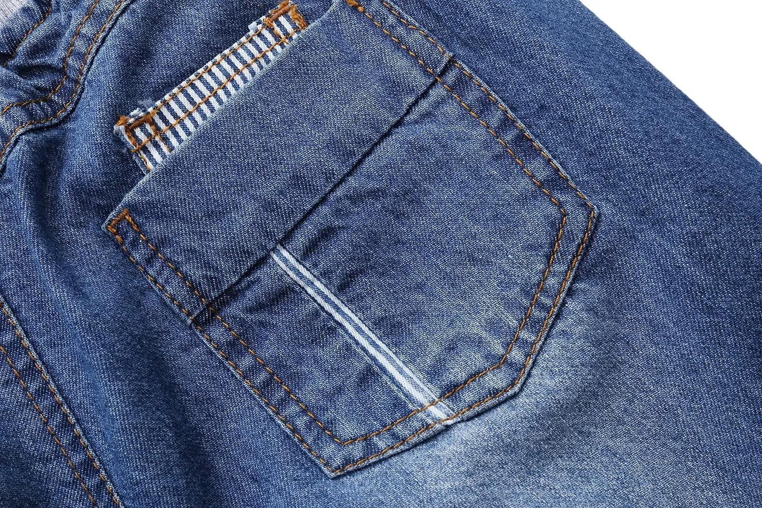 Echiondon Boy Jean Shorts Stretch Denim Shorts Pull on Elastic Shorts