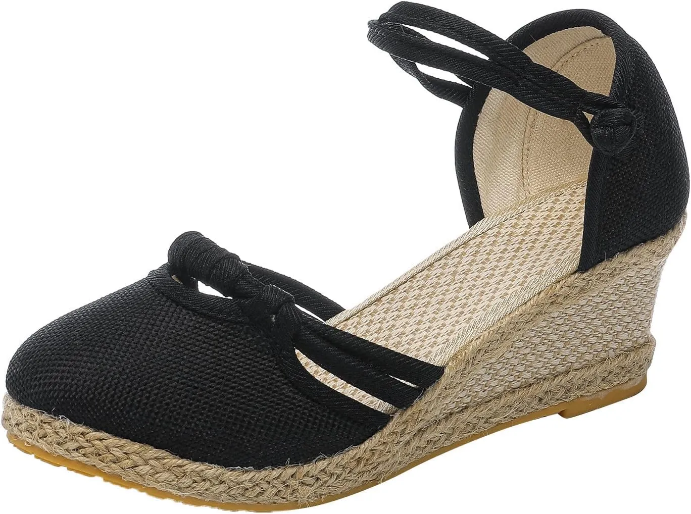 Eduavar Sandals for Women Dressy, Orthopedic Sandals for Women Comfy Espadrille Wedge Platform Sandal Close Toe Shoes
