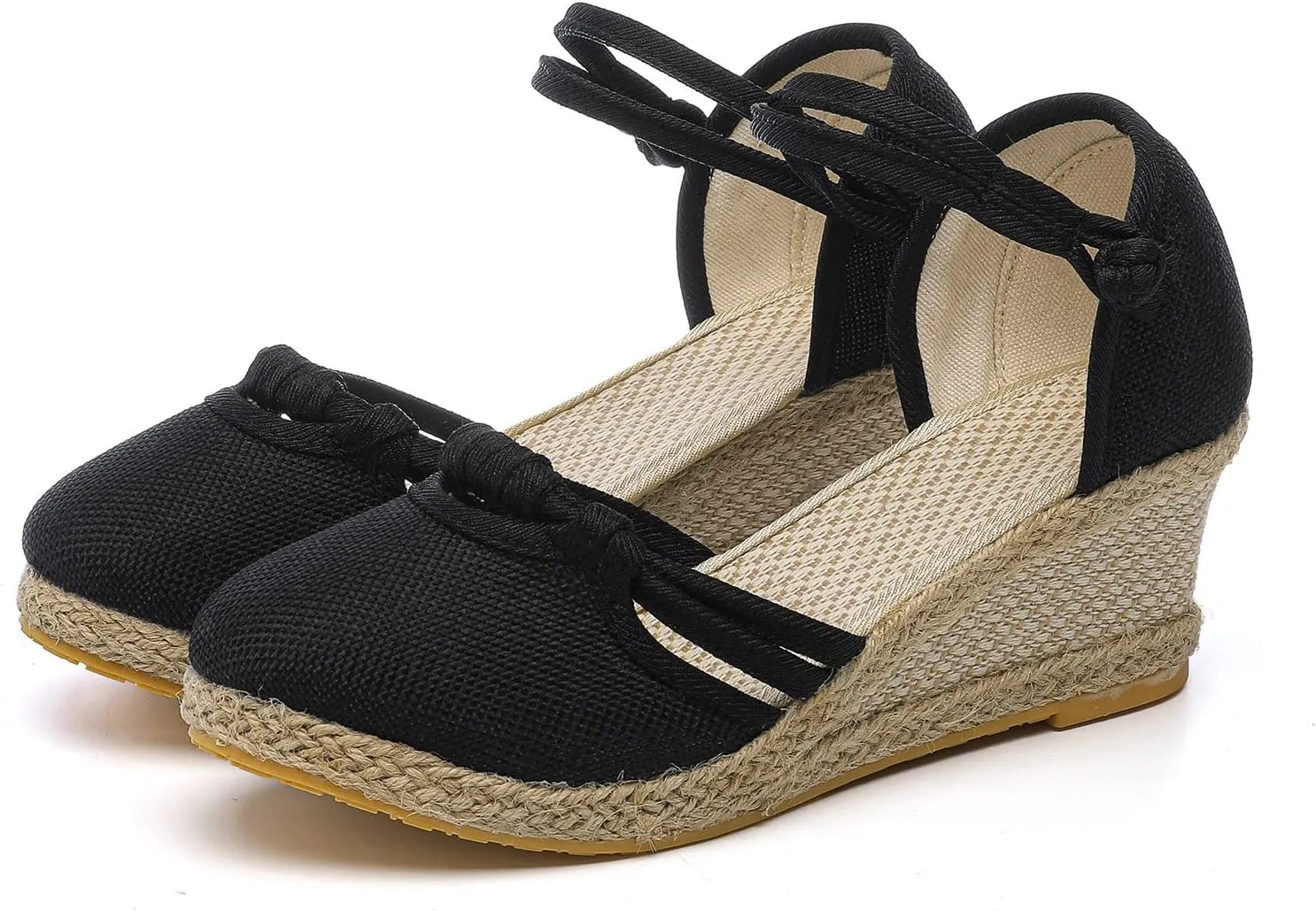 Eduavar Sandals for Women Dressy, Orthopedic Sandals for Women Comfy Espadrille Wedge Platform Sandal Close Toe Shoes