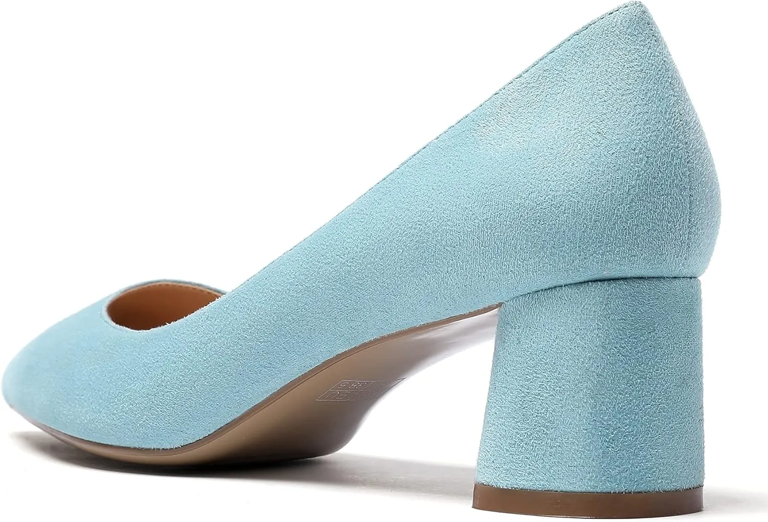 Eldof Women's Chunky Block Low Heels Closed Pointy Toe Classic Pumps Comfort Slip-on Party Evening Dress Heeled Shoes 5 CM