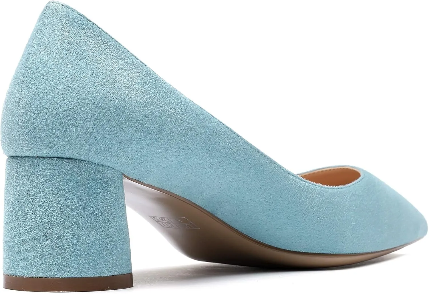 Eldof Women's Chunky Block Low Heels Closed Pointy Toe Classic Pumps Comfort Slip-on Party Evening Dress Heeled Shoes 5 CM