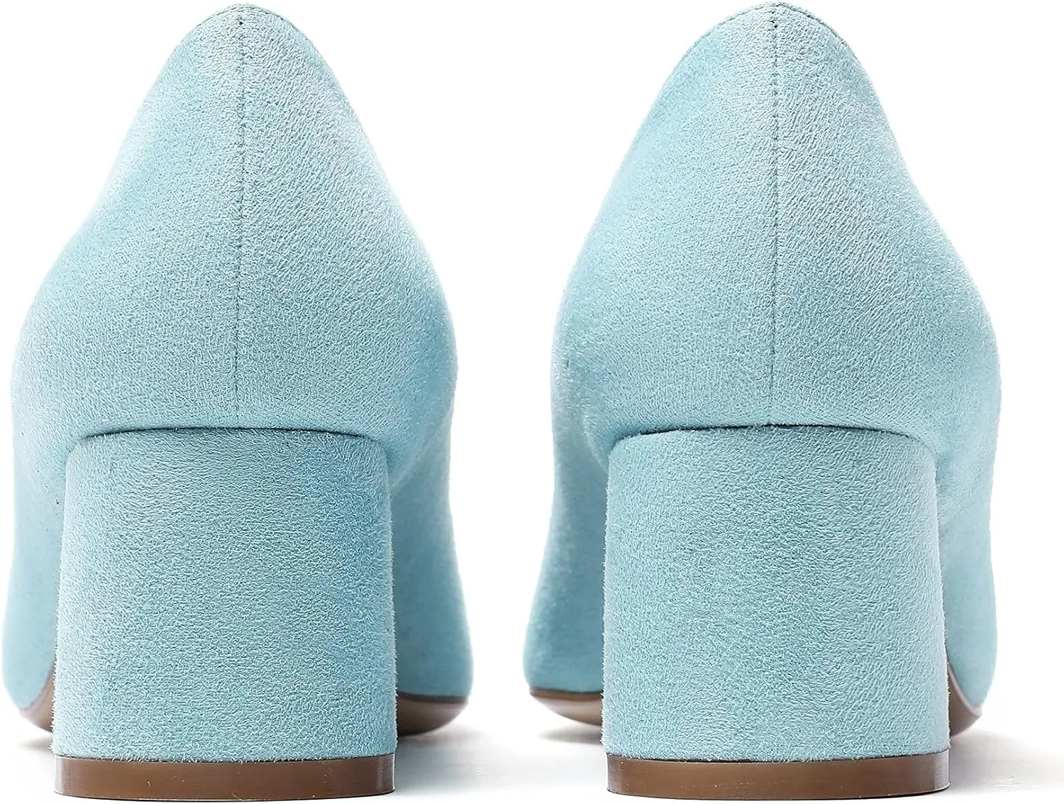 Eldof Women's Chunky Block Low Heels Closed Pointy Toe Classic Pumps Comfort Slip-on Party Evening Dress Heeled Shoes 5 CM