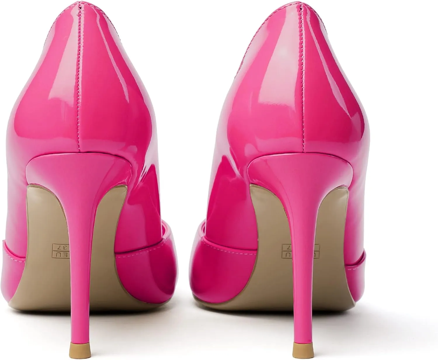 Eldof Women's Round Toe Slip On 3.4 Inch High Heels Cut Out D'Orsay Pumps for Casual Dress Office