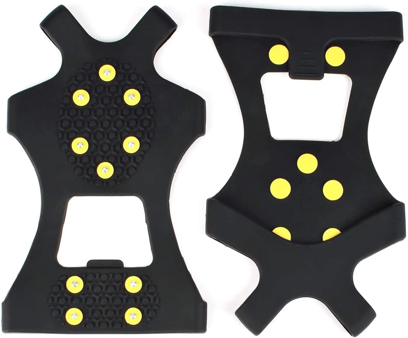 EONPOW Ice Grips, Ice & Snow Grips Cleat Over Shoe/Boot Traction Cleat Rubber Spikes Anti Slip 10 Steel Studs Crampons Slip-on Stretch Footwear